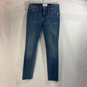 Frame Le Skinny de Jeanne Skinny Jeans SIZE 26, Raw Ankle